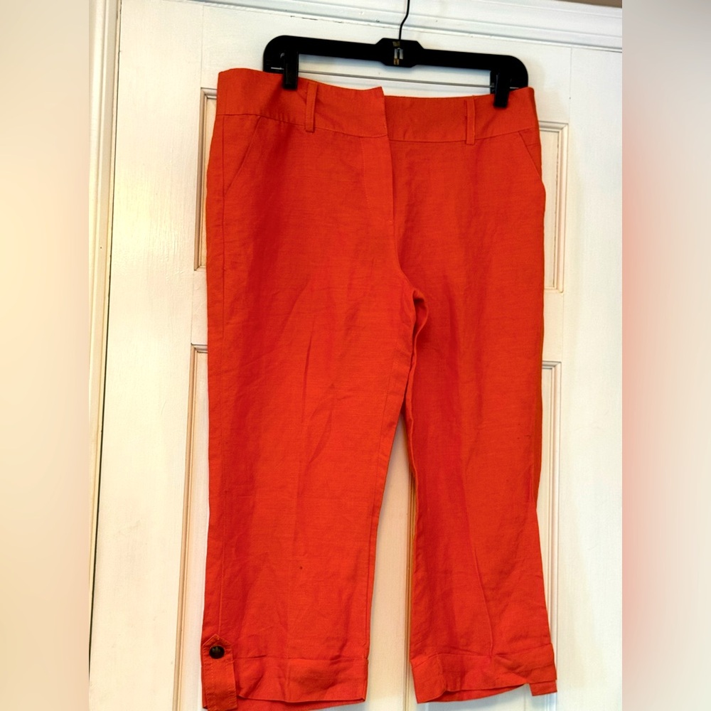 SHERRY TAYLOR Orange Ramie Pants‎
